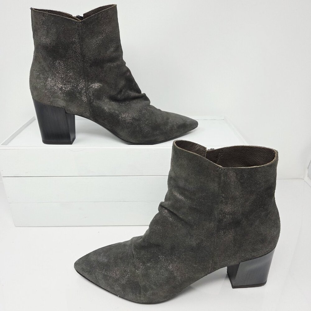 Coclico Joy ankle boot 39 8.5 dark bronze shimmer leather pointed toe block heel